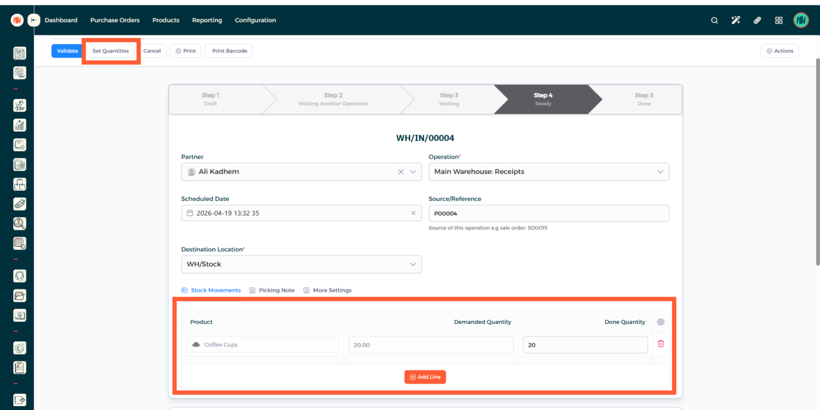 Step 14 - Perform Inventory Adjustment