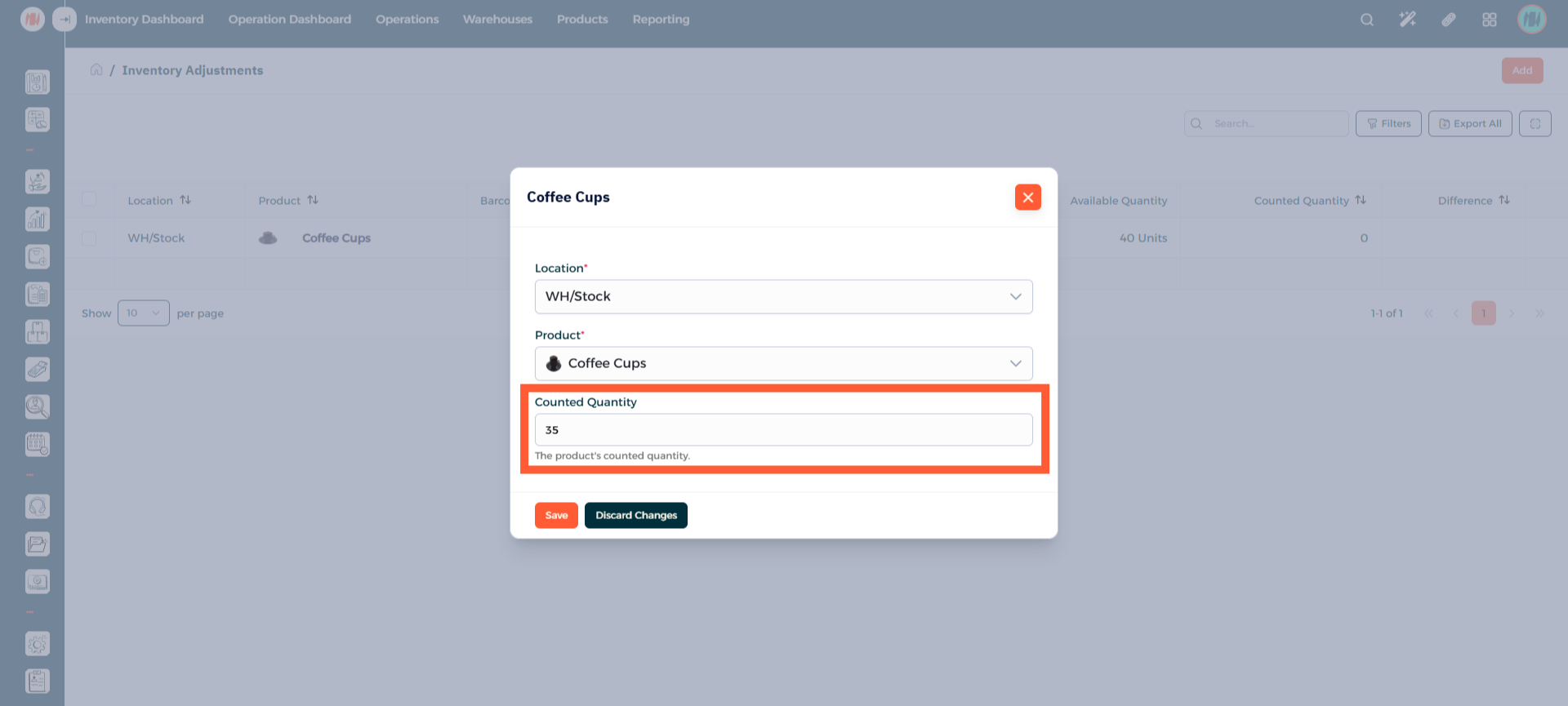 Step 16 - Perform Inventory Adjustment