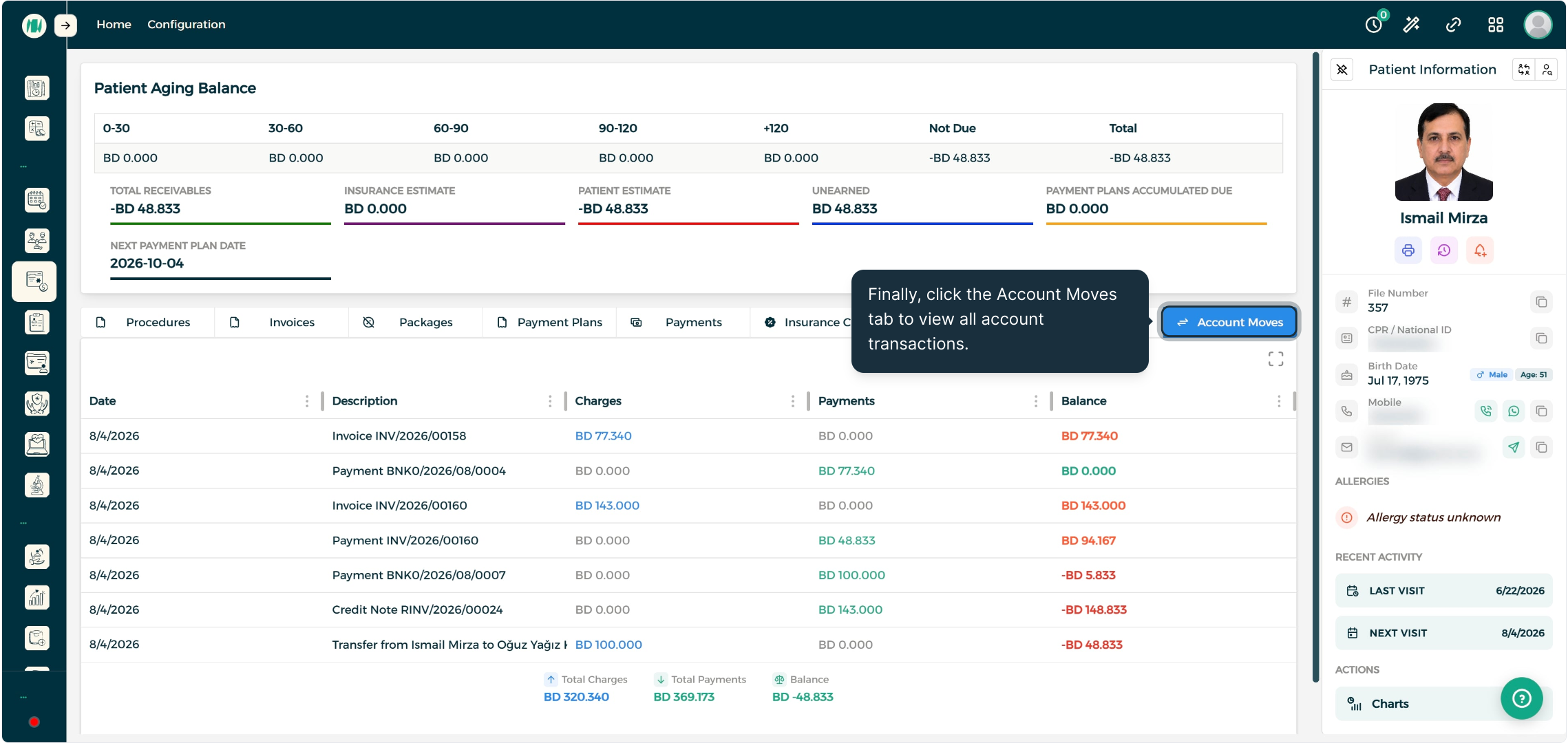 Step 2 - View Account Moves
