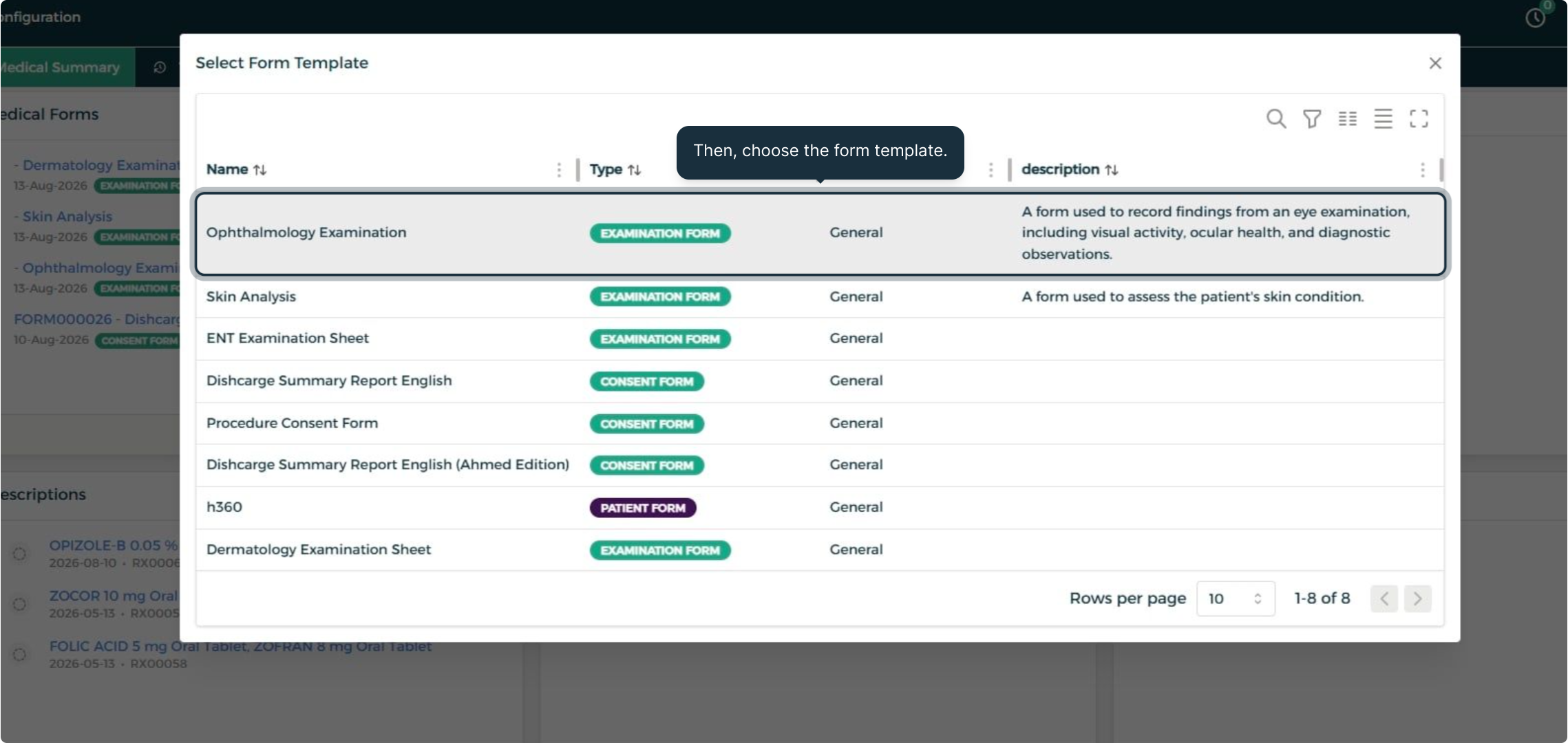 Step 1 - Add a New Medical Form